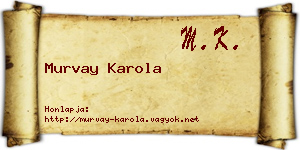 Murvay Karola névjegykártya